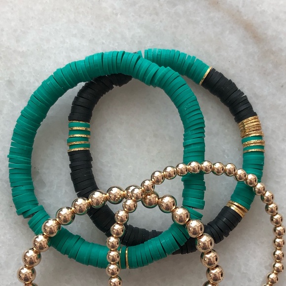 🔸NWT🔸 African Vinyl Heishi Bracelet Set - Picture 3 of 6